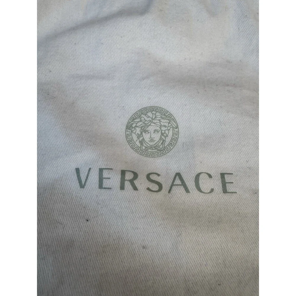 Versace Medusa Biggie 3D Gold Buckle White Leather Belt Size 115/46 w/ Dust Bag